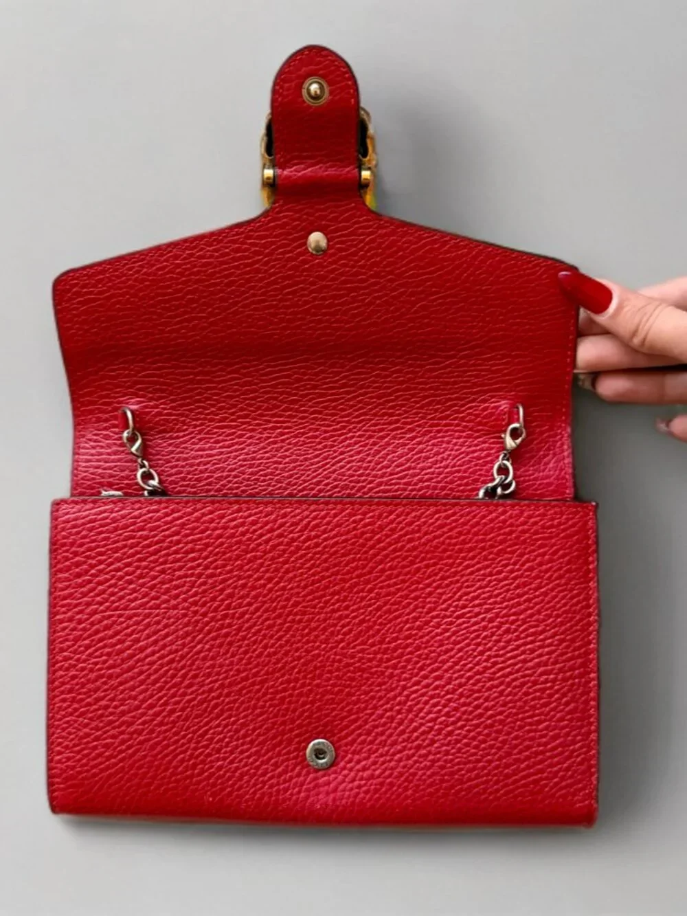 Gucci Red Leather Dionysus Wallet on a Chain - Picture 7 of 15